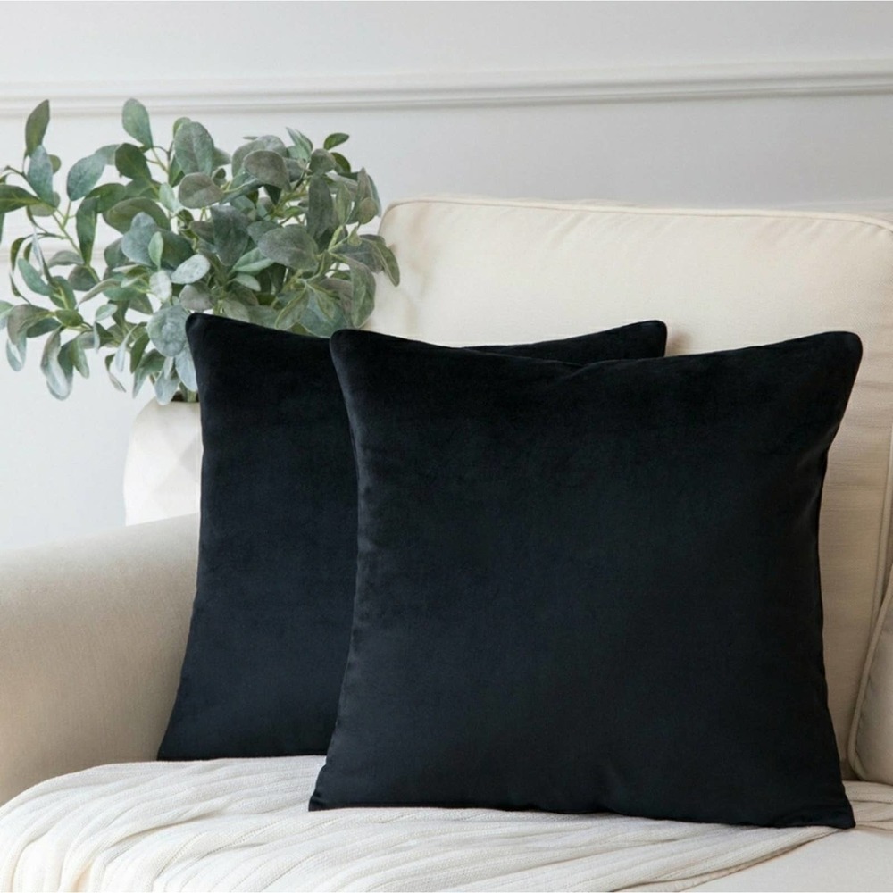 Phantoscope Woven Black Throw Pillow Covers - NWT